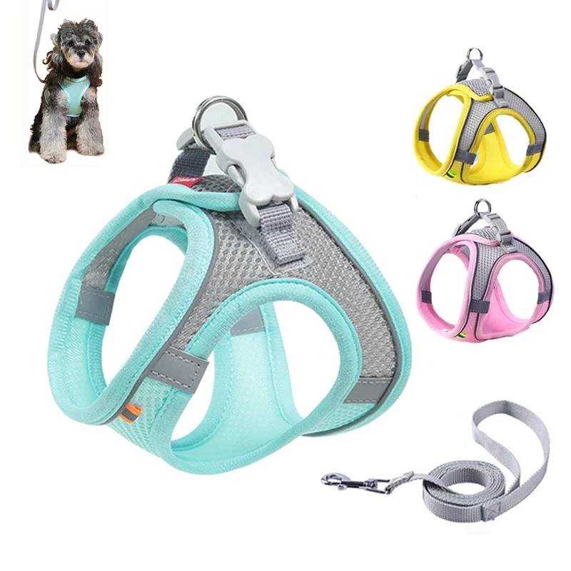 Dog Harness for Small Dogs Cats Reflective Pet And Leash Set Adjustable Breathable Chest Vest Accessories |