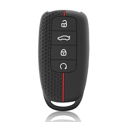 Silicone Car Keychain Holder and Protective Key Cover (Red)