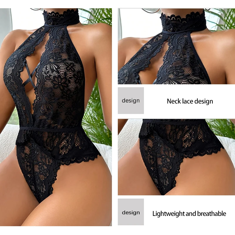 Sexy Women&rsquo;s Hollowed out Backless Camisole Jumpsuit Classic Sexy Lace Flower Sleeveless Lingerie,women lingerie women jumpsuit women bodysuit sleep wear set