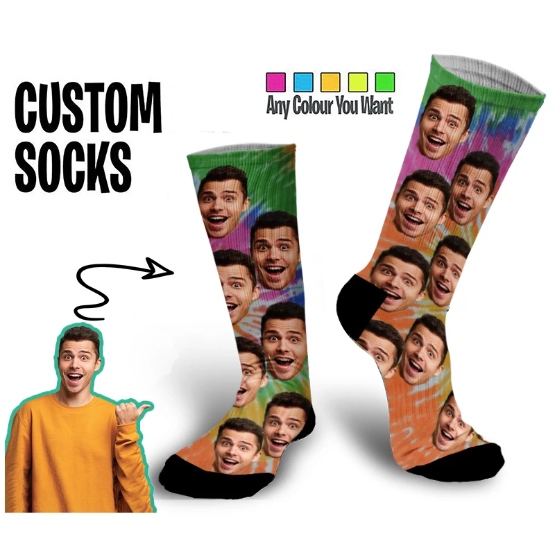 

Custom Socks With Face Personalized Photo Pet Picture Colorful Socks Customized Sock Gift for Wife Husband Custom Socks