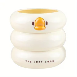 Charming Duck - Shaped Pen Holder - Stylish Large - Capacity Desk Organizer (Beige)