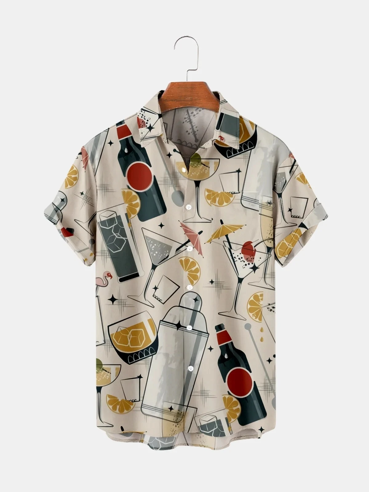 Fashion Chest Design Men's Harajuku Korean Shirt Men Man Y2K Floral Hawaiian Casual Summer Button 3D Print Short Sleeve Camisas 3