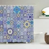 Bohemian 3D Shower Curtain, Indian Mandala Flower Green Blue Chic Color Modern Pattern Bathroom Fabric Home Decor Shower Curtain 4