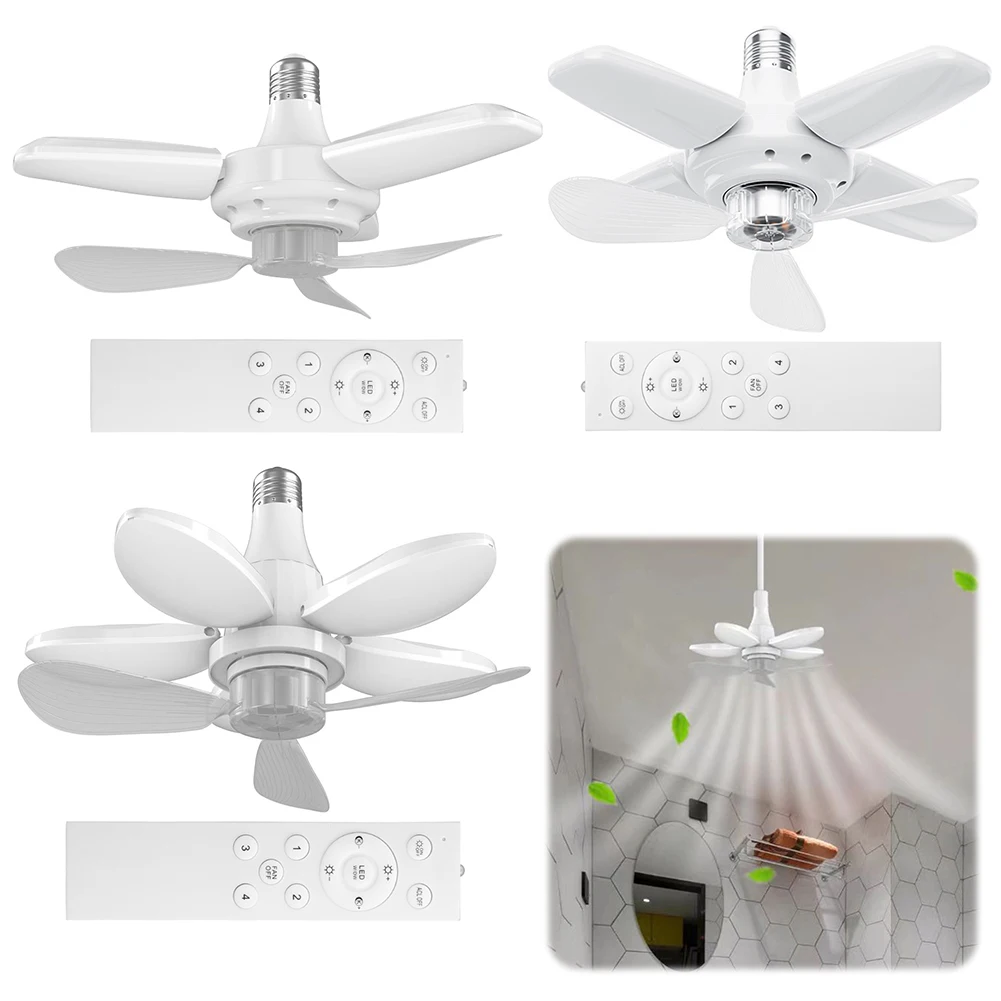 Modern Ceiling Fan with Lights Remote Control Silent Ceiling Fan for Kitchen Bedroom Basement Dining Living Room