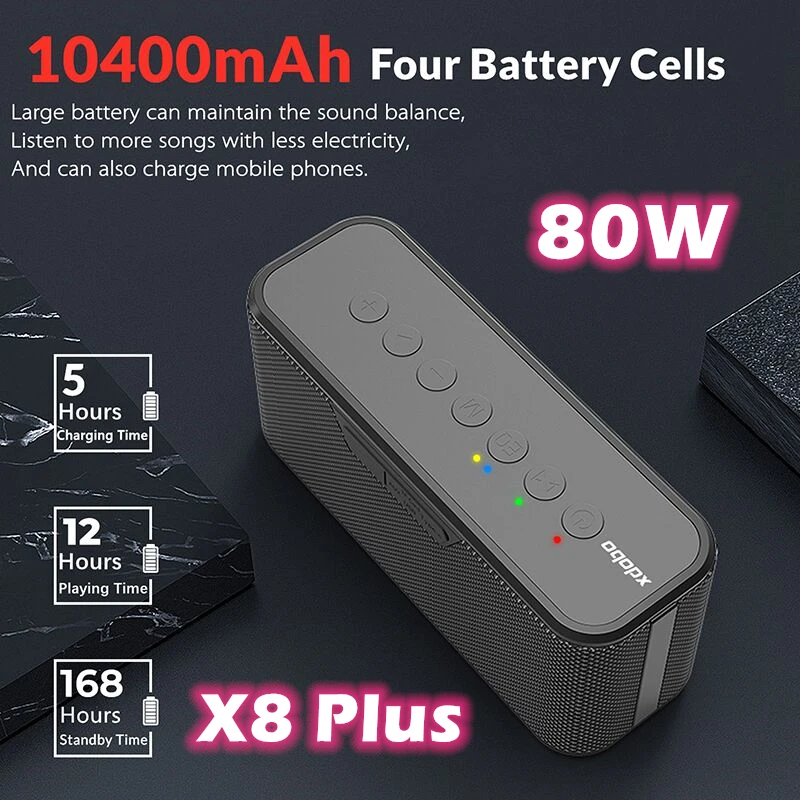 XDOBO X8 Plus 80W Wireless Bluetooth Speaker Portable Sound Column