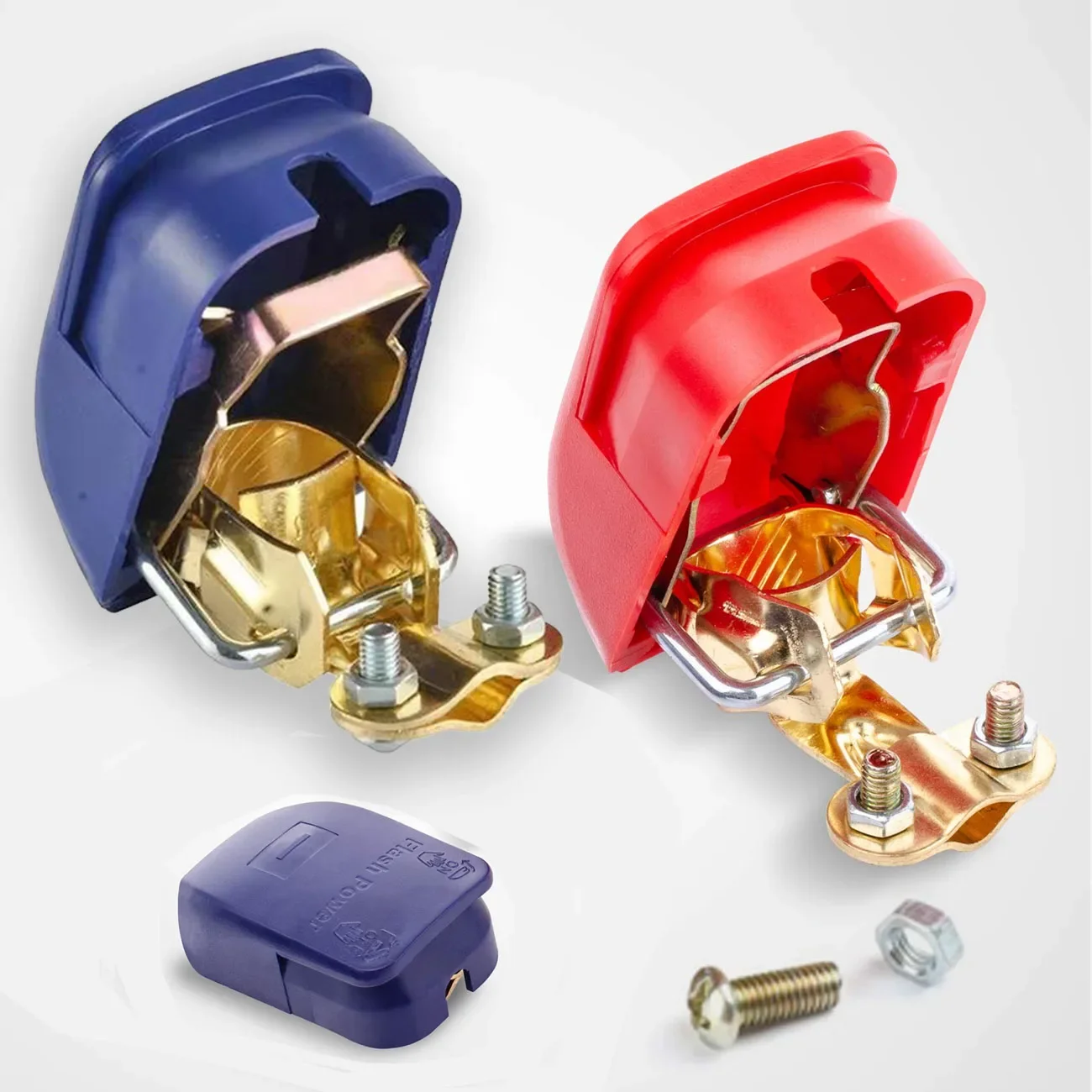 Connecteurs de bornes de batterie négatifs et positifs, 1 paire de plaques, connecteur de voiture à dégagement rapide, pinces de batterie, Clips de poteau supérieur