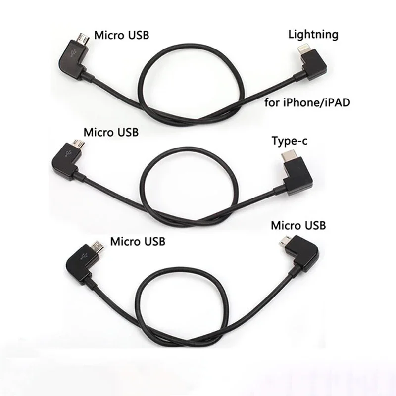 Drone Data Cable For DJI Spark/MAVIC Pro/Mavic 2 Control Micro USB to Lighting/type C/Micro USB line for smartphone For xiaomi