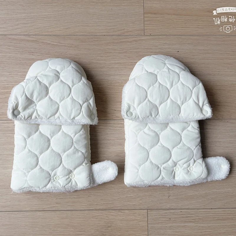 Baby stroller warm gloves Mobile phone touch screen handle windproof waterproof gloves with velvet handle pocket 2