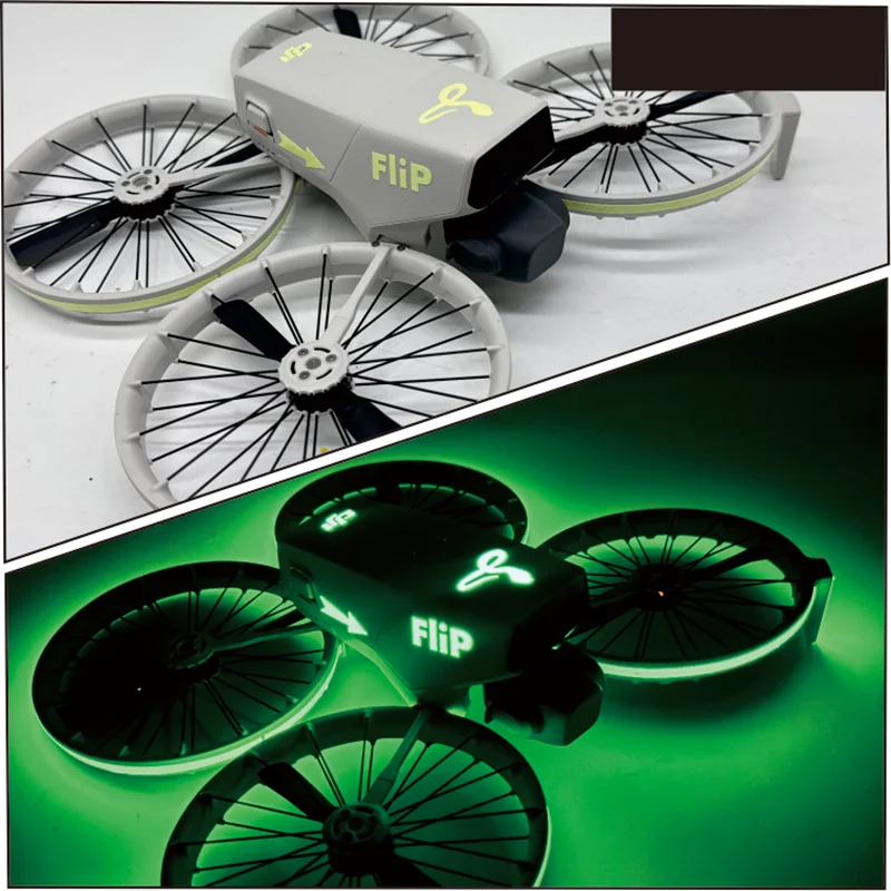 For DJI FLIP Drone Luminous Stickers Decoration Decals Skin Night Safety Cool Flight Anti-Scratch Protective Film Accessories ﻿