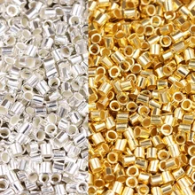 

20pcs/lot 1.5mm 2mm 925 Sterling Silver Crimp Beads Tube Crimp End Beads Stopper Beads for DIY Jewelry Making Findings Supplies