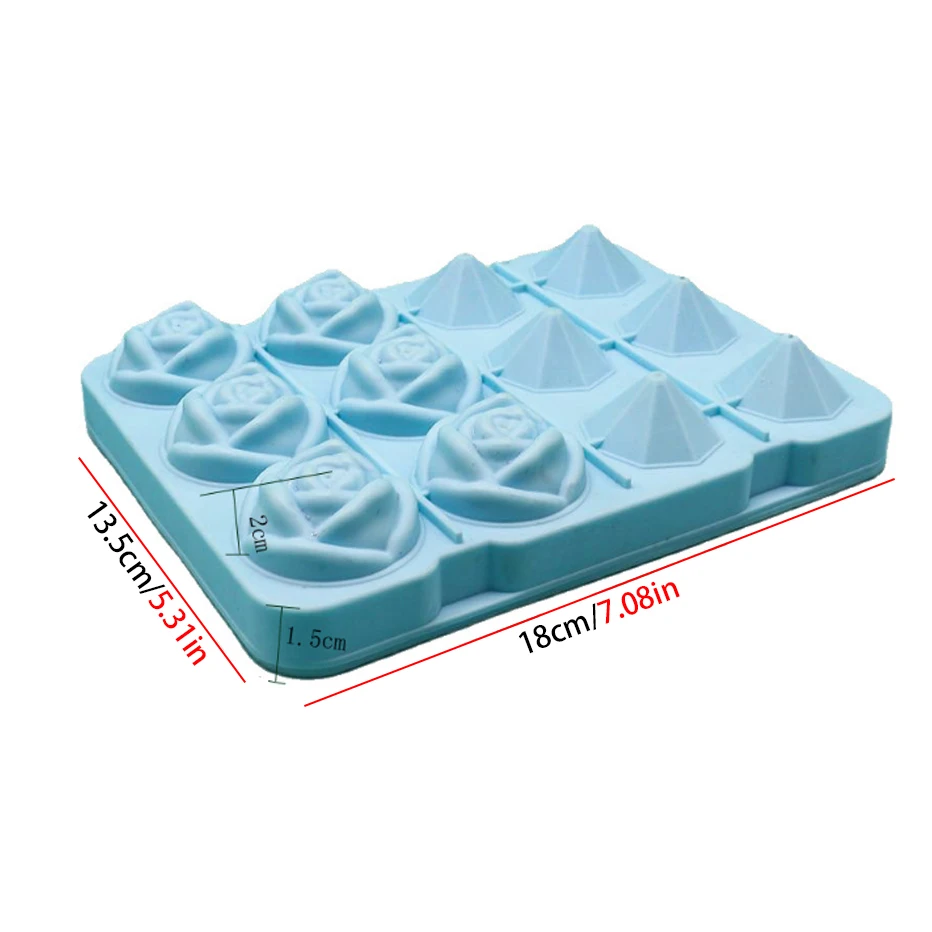 16 Grid Diamond Ice Tray Mold Box Food Grade Silicone Ice Cube Blocks Maker  Mould Machine Whiskey Wine Bar Tools Kitchen Gadgets - AliExpress