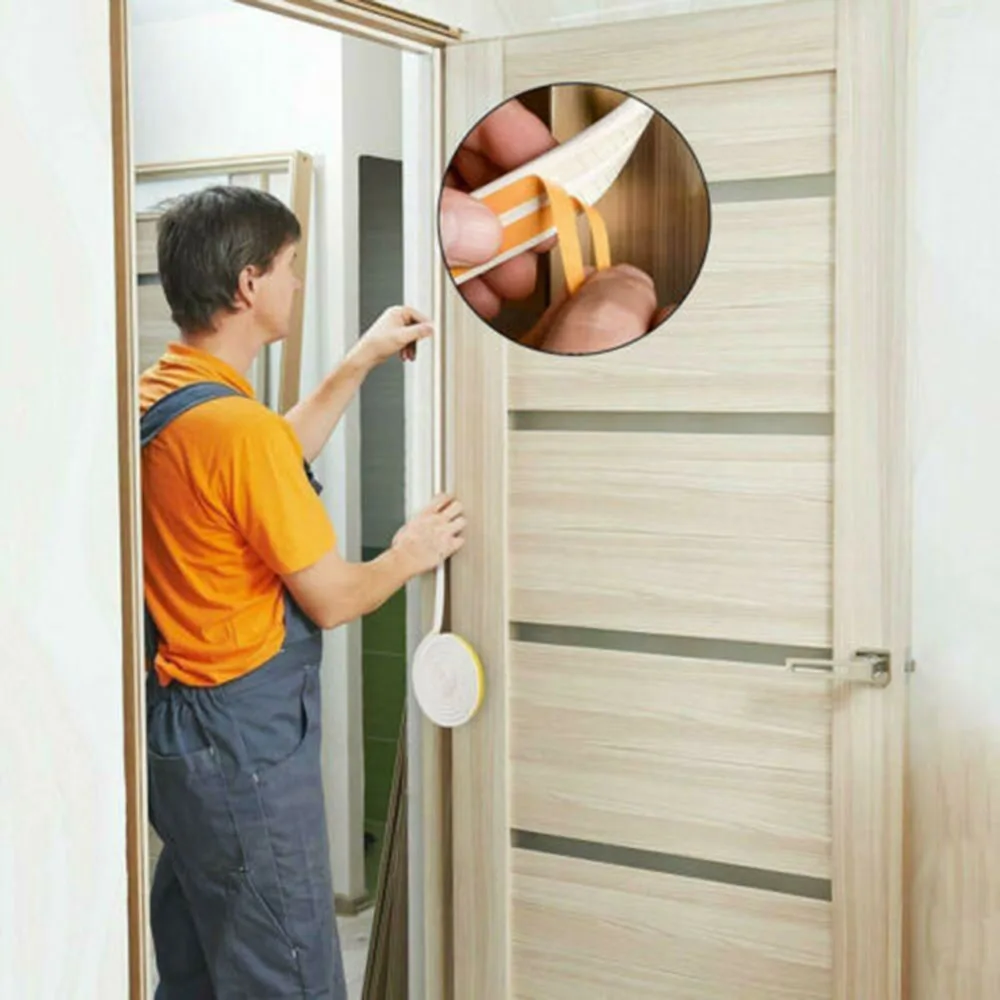 

1pc 5m Self Adhesive D-Type Doors Seal Strip Roll Foam Rubber Soundproofing Collision Avoidance Rubber Window Hardware