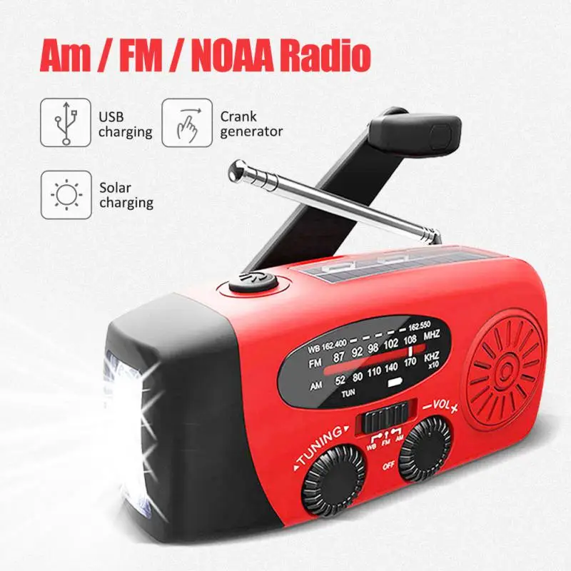 

Портативное экстренное зарядное устройство на солнечной батарее, Динамо AM/FM/WB