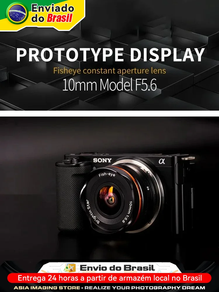 10mm F5.6 Fisheye Wide Angle APS-C Mirrorless Camera Lens for Sony Canon RF Nikon Z Fuji