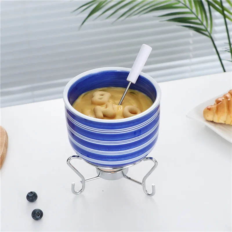 Chocolate fondue bowl, ceramic chocolate fondue pot