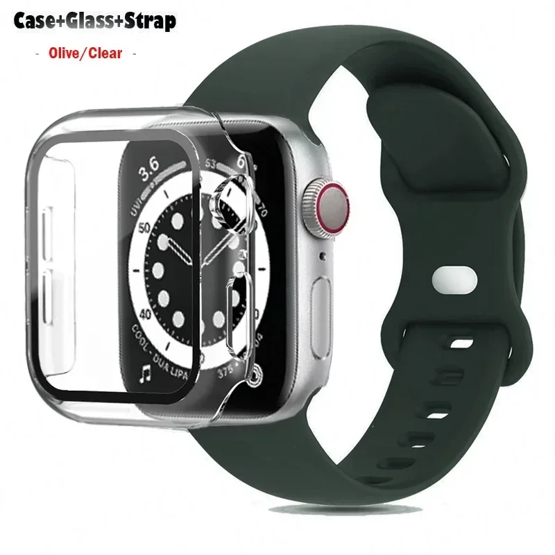 Premium Silicone Watchband with Glass Case