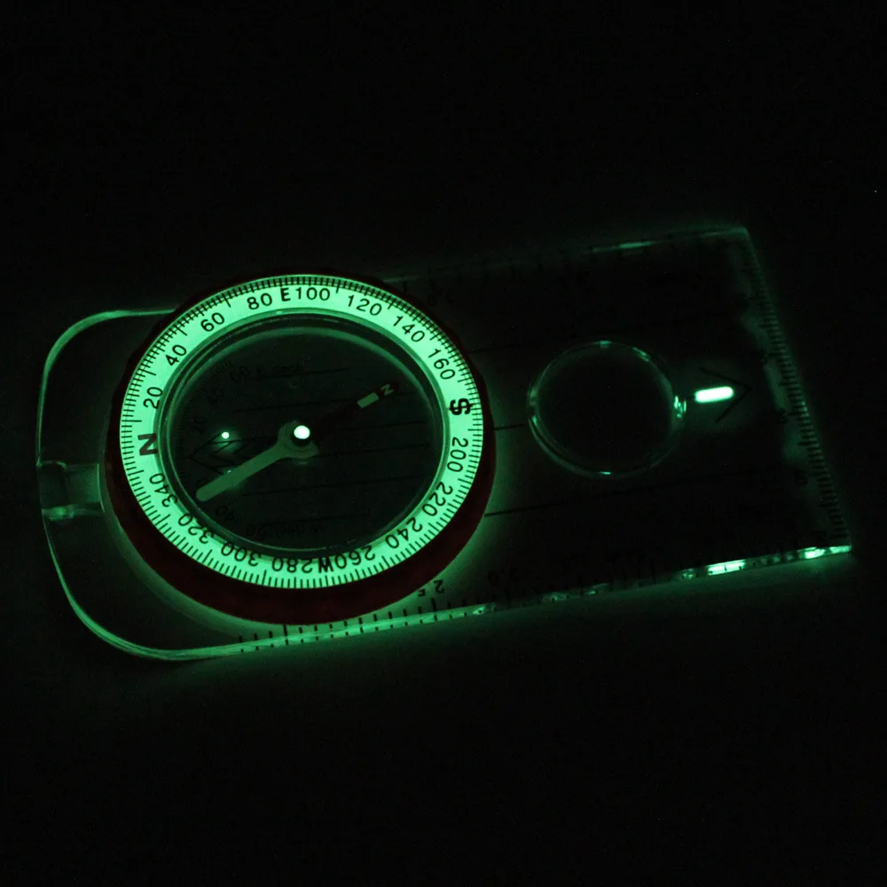 Outdoor Luminous Waterproof Compass Camping Orienteering Map Reading Compas waterproof compass,navigation compass,portable compass,survival compass