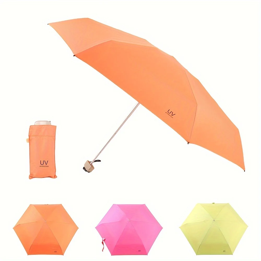 Small Compact UV Umbrella Sun Protection Umbrella, Mini Micro Lightweight Travel Parasol Design for Women