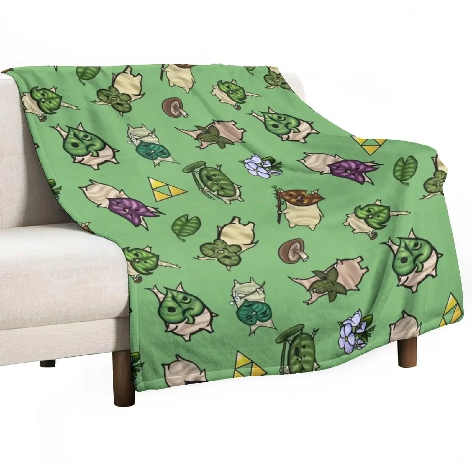 

Korok Repeating Pattern (Light Green) Throw Blanket Luxury Throw Fluffy Softs Bed Summer Blankets