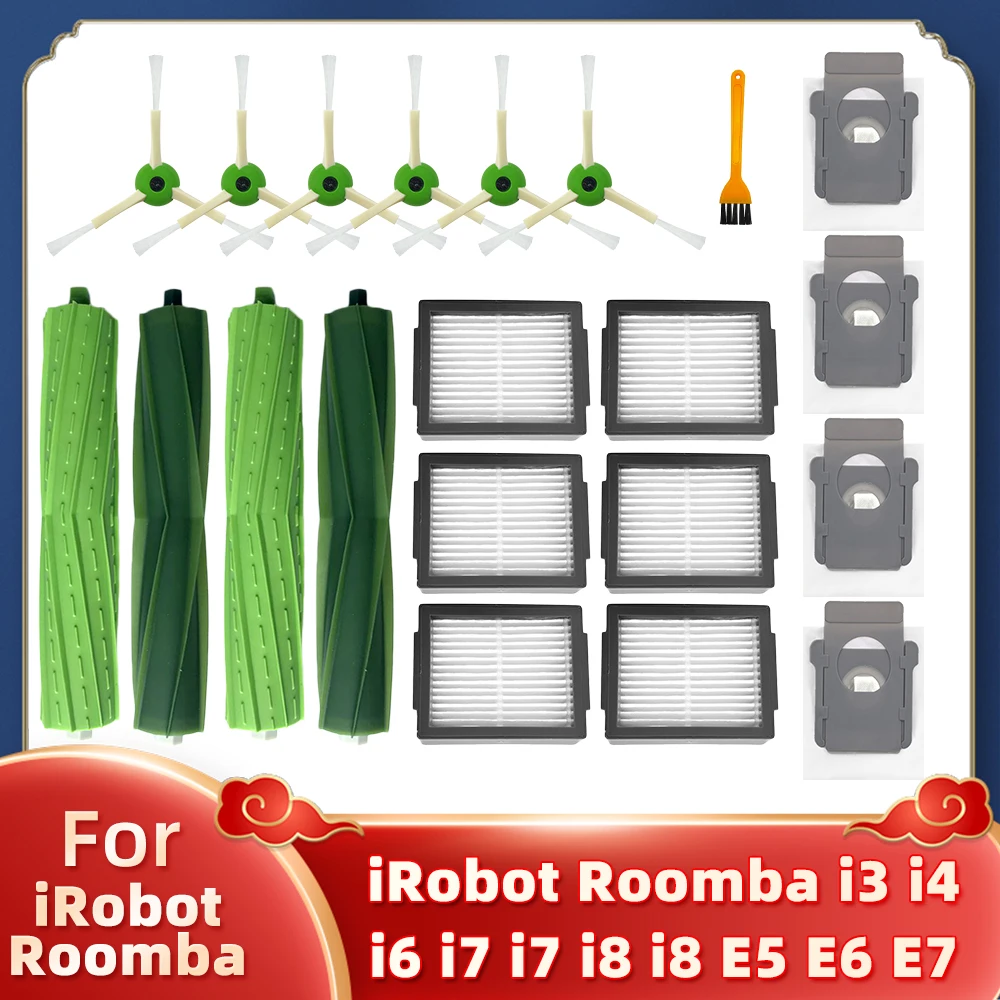 Robot Vacuum Replacement Kit: Main Side Brush, Filter, and Dust Bag Parts