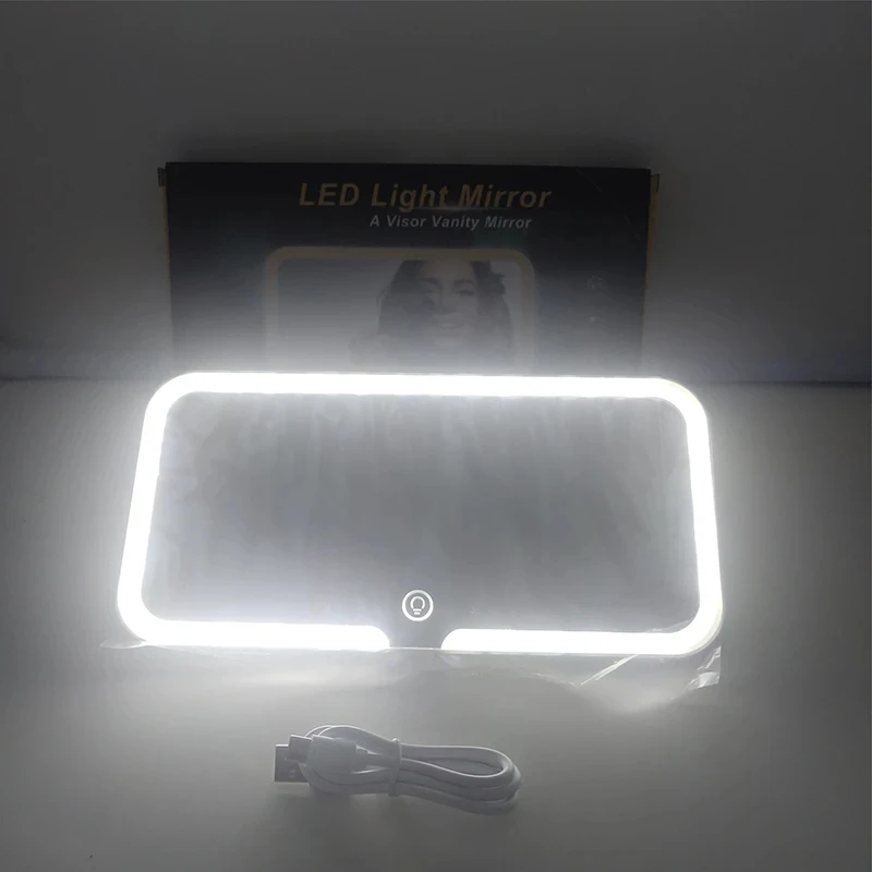 Car Sun Visor makeup mirror LED 3-Color Brightness Dimmable HD Vanity Mirror Touch Screen Interior Car Make Up