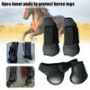 4pcs Jumping PU Shell Sports Riding Anti Scratching Horse Leg Boots Adjustable Band Front Hind Protective Training Outdoor 3