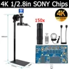 4K Full HD Industrial Microscope C-Mount Digital Camera PCB Welding Mobile Phone Repair Soldering Microscope, Double LED Light 1