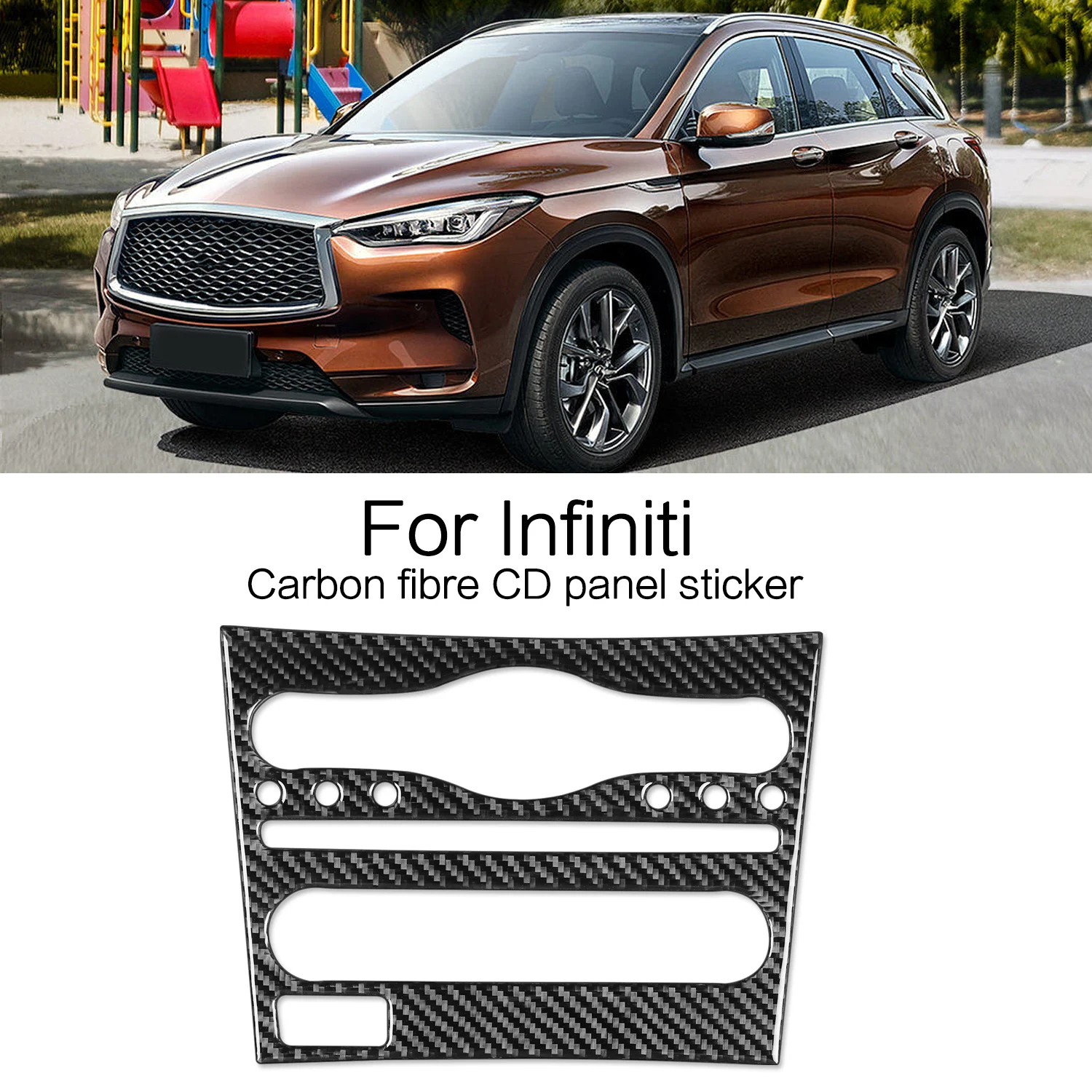 

For Infiniti G37 2007-2013 Q60 2014-2015 Carbon Fiber Central Control CD Panel Sticker Interior Accessories Decoration