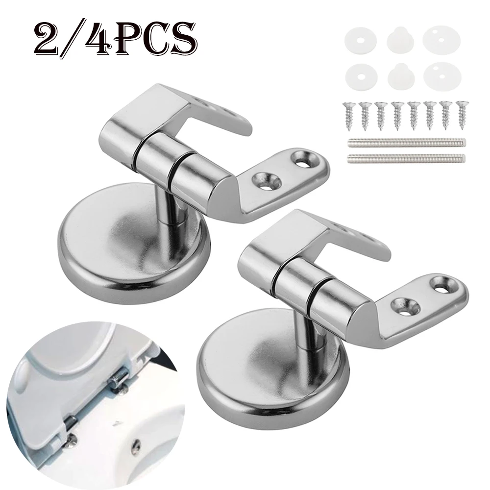 Universal Toilet Seat Hinges Stainless Steel Replacement Hinges Set 2/4Pcs Toilet Lid Accessories DIY Repair for Seats Cover Lid toilet seat accessories toilet hinge replacement