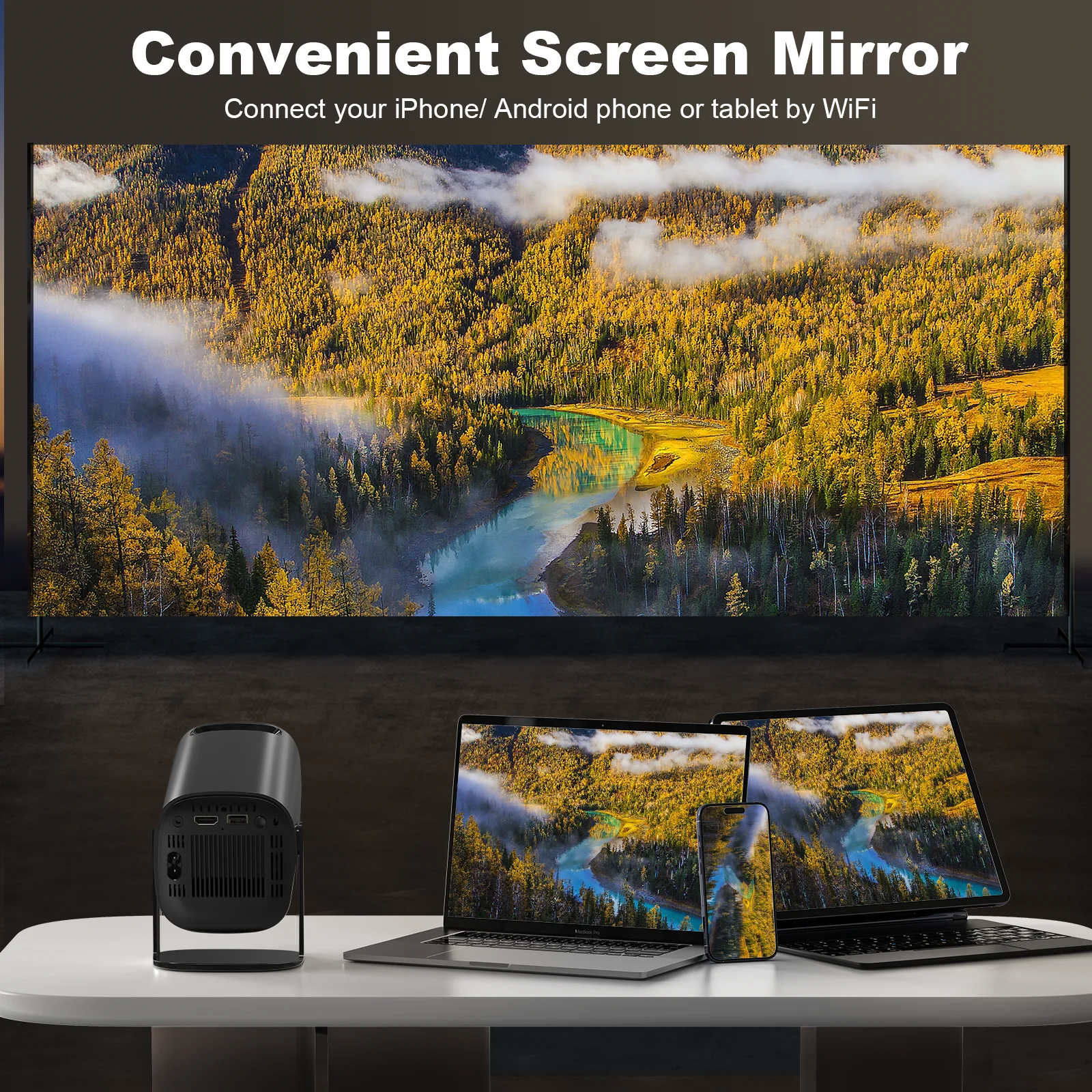P30 Smart Mini Projector Android 11 WiFi6 Support 4K 1080P 2.4G&5G WiFi 1280*720P Smart Home Cinema Portable portable projector