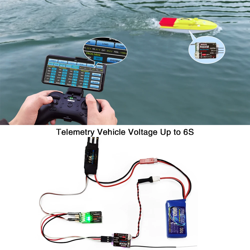 Récepteur Radiolink R8XM 8 canaux 2.4GHz télémétrie 4000m pour drone RC