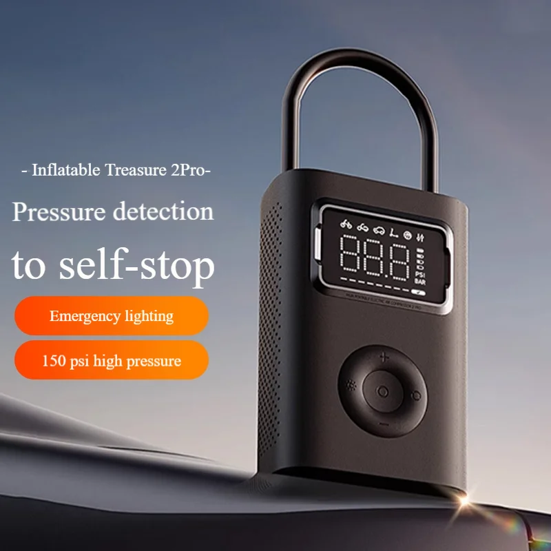 Air Pump Xiaomi Mijia Portable Car & Bicycle Inflator with Tire Pressure Detection 150PSI 2000mAh Rechargeable PreSet Function