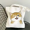 Panda Cats Print Women Canvas Shoulder Bag Large Capacity Shopping Bags Harajuku Female Tote Handbag Fashion Girls Handbags Eco 2