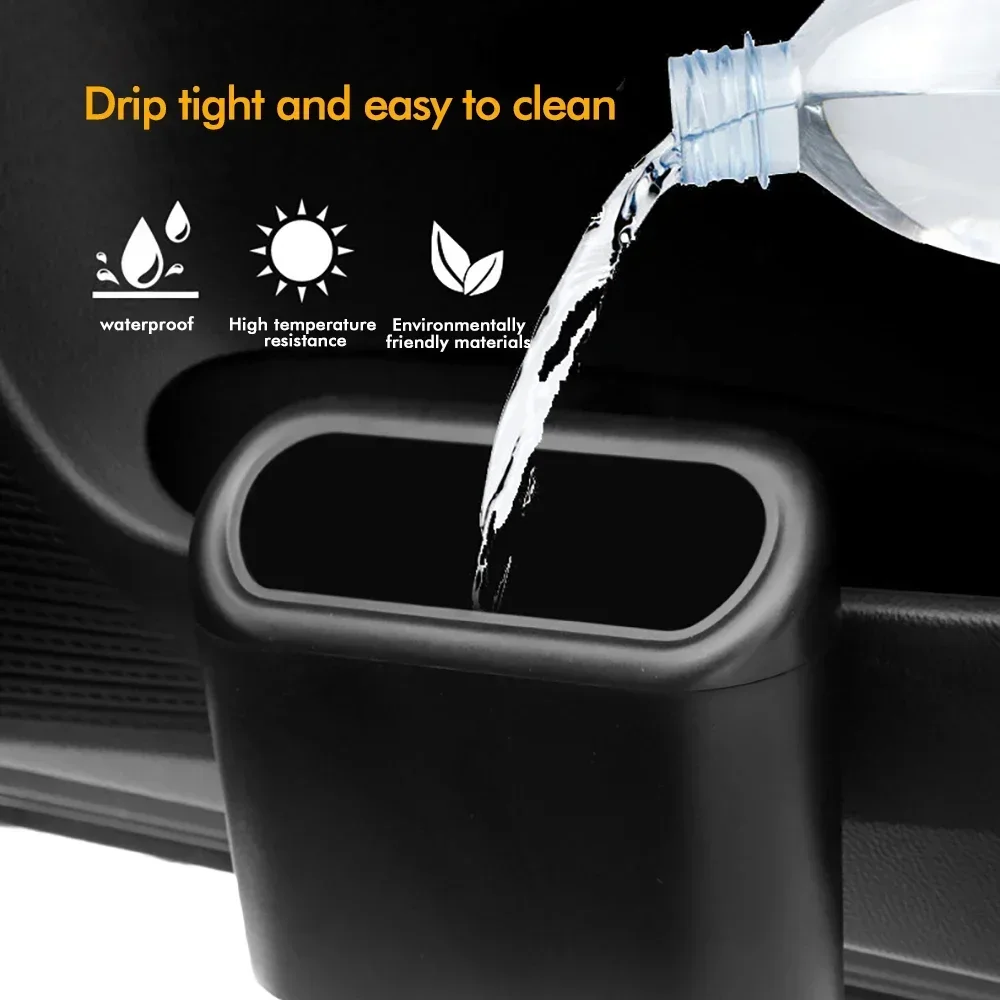 Portable Car Trash Can Hanging Mini Vehicle Garbage Organization With Lid Multifunctional Folding Automotive Garbage Storage Box