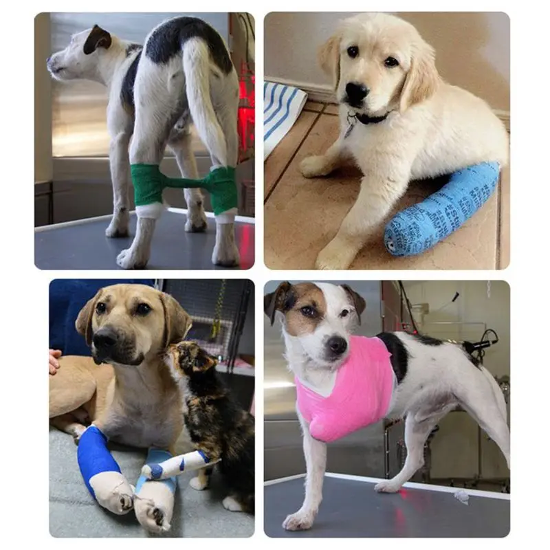 24Roll 2.5/5//7.5/10cm Pet Bandages Gauze Medical Bandage Self-adhesive Breathable Elastic Bandages for Sports Fixing Wrist Leg