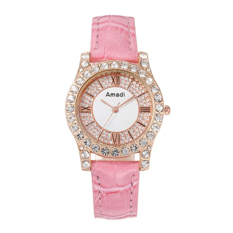 Women's diamond studded belt watch, elegant ladies' watch with sparkling diamond decoration