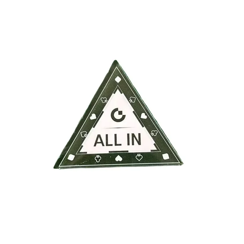 1 Pcs Triangle Poker ALL IN Chip Acrylic Dealer Buttons Chips Tokens Parties Casinos Home Games Crystal Poker Accessories poker chips