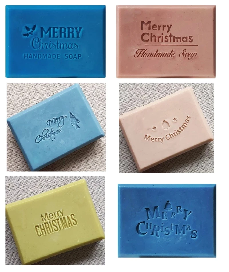 Merry Christmas Series  Handmade Soap Stamp Xmas Acrylic Soap Making Chapter Tools Custom Stamps Gifts