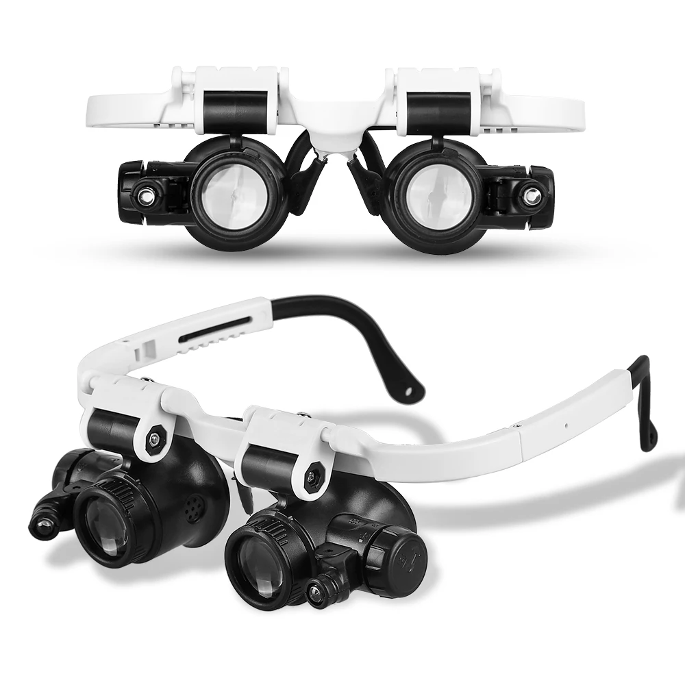 Loupe binoculaire à double éclairage LED AIHONTAI Grossissement 8x 15x 23x Batterie incluse