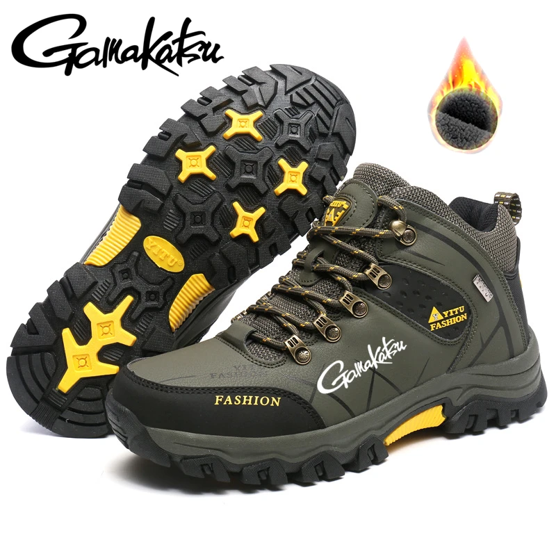 

Gamakatsu Men's Outdoor Fishing Shoes Off-road Hunting Shoes Oversized Sports Shoes High Top Men Thermal Hiking Fishing Shoes
