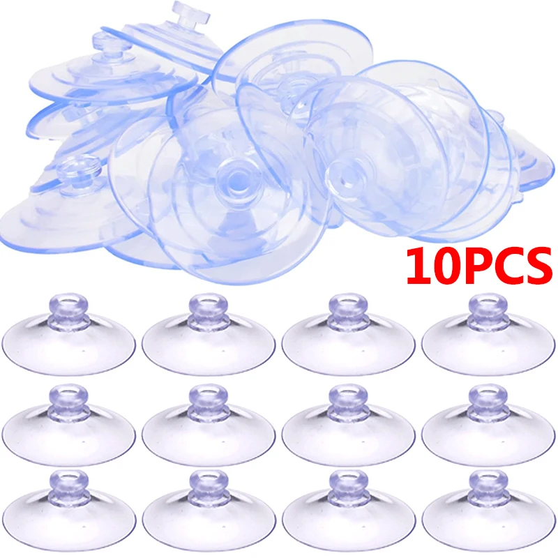 Transparent PVC Suction Cup Mushroom Head Sucker Set - Strong Vacuum Hooks for Home Decor and Towel Hanging (10 Pack)