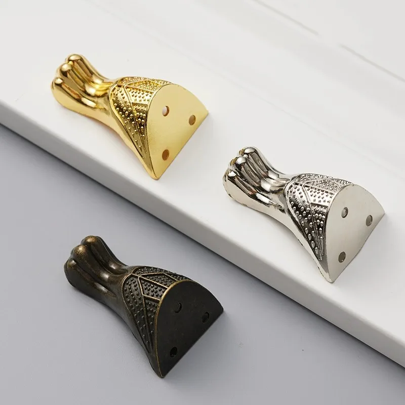 1PC Alloy Bottom Corner Wooden Gift Box Decoration Corner Code Support Foot Retro Longevity Noodle Foot Package Guard