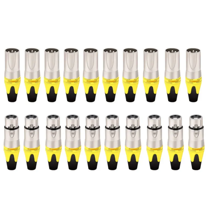 20 Pz 10Set Colorato 3Pin Xlr Femmina Jack Spina Maschio 3 Poli Presa Xlr Connettore Microfono Amplificatore De Audio Audiophile