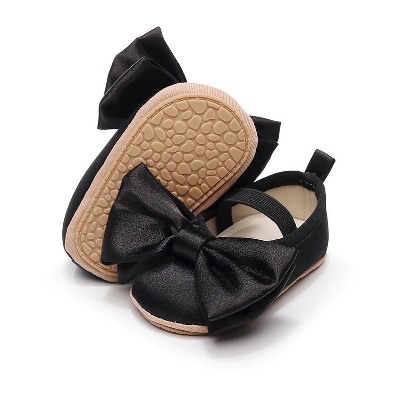 Princess Baby Girls Moccasins Big Bowknot Soft Sole Flat Shoes for Infant Prewalker Anti-Slip Shoes First Walker Crib baby shoes soft sole shoes