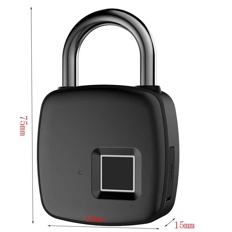 

Fingerprint Lock Tuya USB Charging Door Lock Fingerprint Smart Padlock Quick Unlock Metal Self-imaging Chip 10 Fingerprints