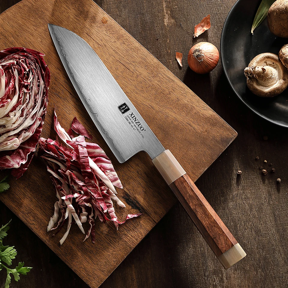 No③しょ XINZUO 7.2 ''Nóż Santoku Super Ostra Stal Japoński ZDP-189