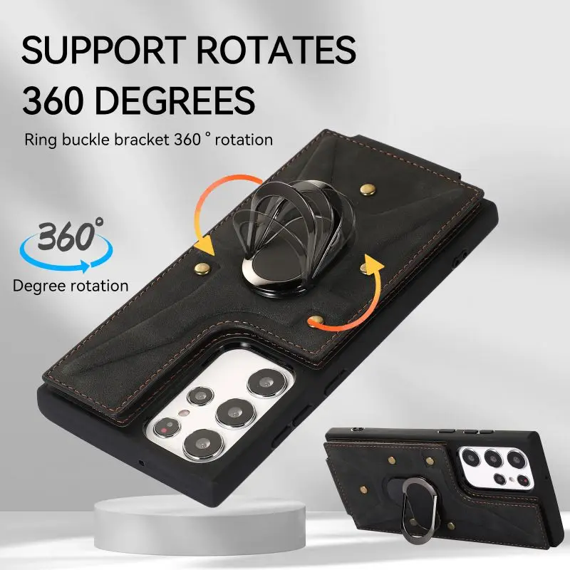 Comes with a ring clip to insert the card For Samsung S20 S21 S22 S23 S21PLUS S23PLUS S23ULTRA S20FE A12 A13 A14 A34 A52 A53 A54