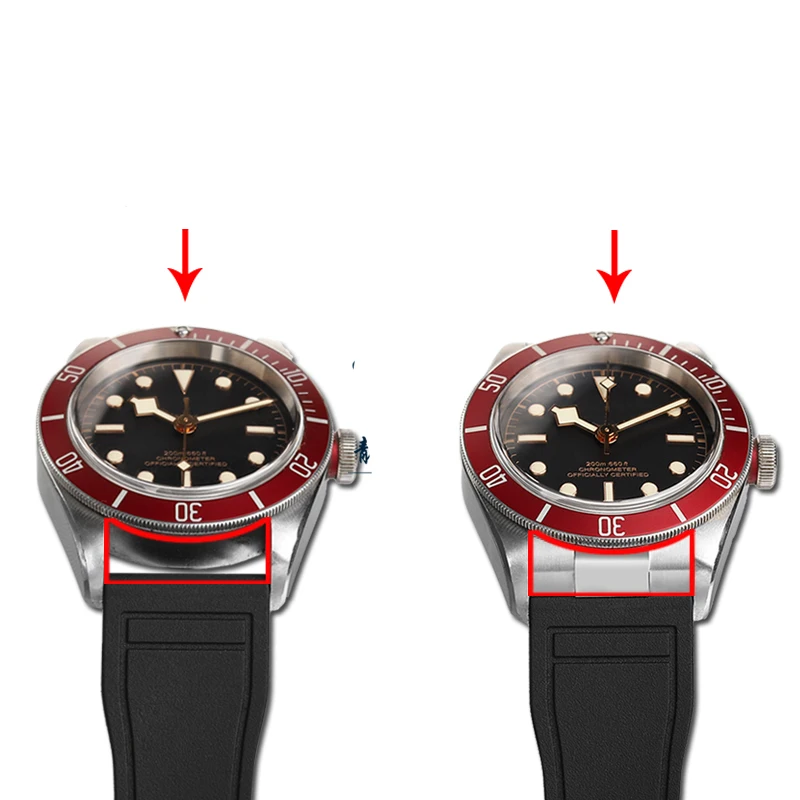 Enhanced Rubber Strap with Curved Stainless Steel End Link