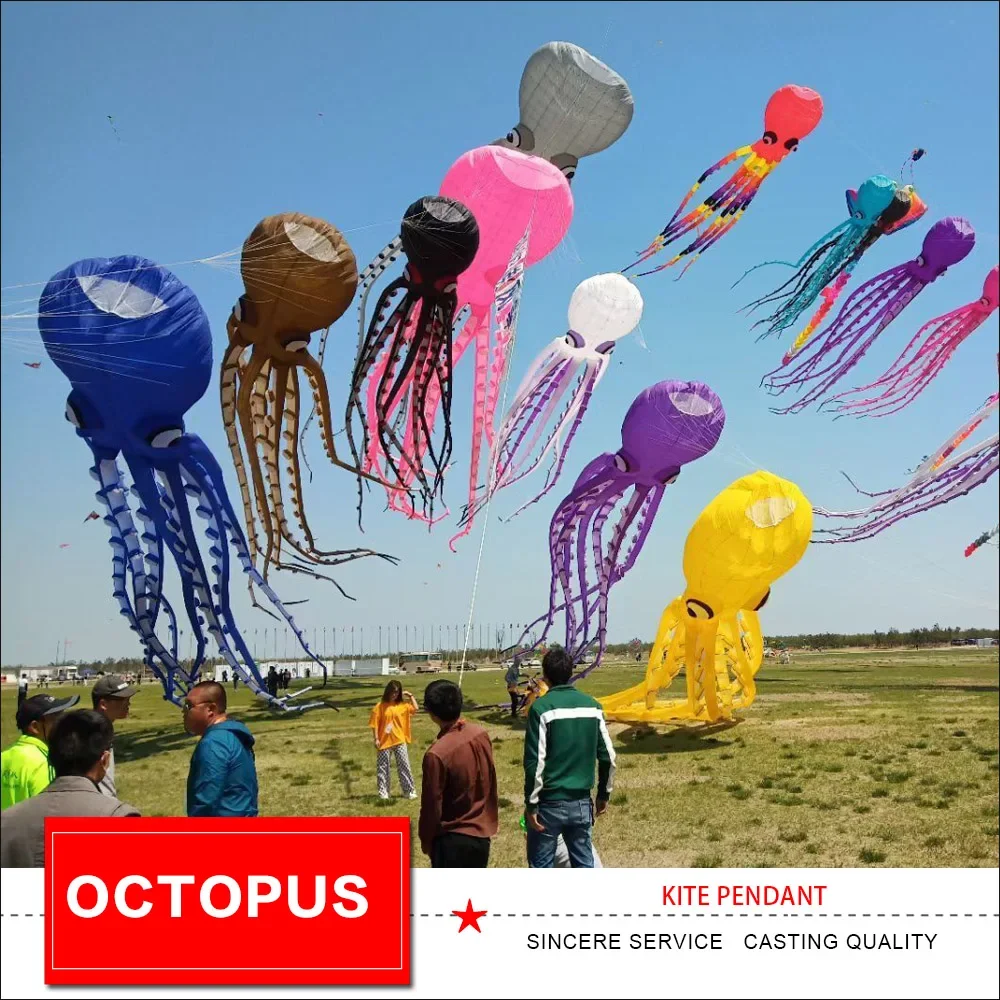 20m Octopus Kite Soft Inflatable Pendant Adults High Quality Ripstop Nylon Animal Octopus Kite Line Laundry