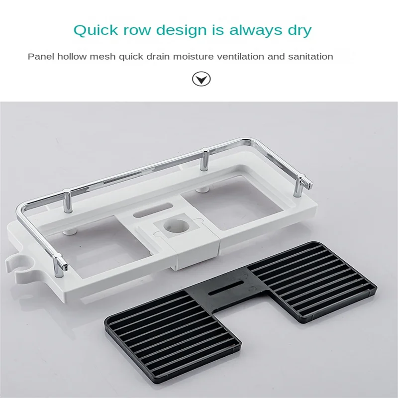 Shower Storage Holder shower storage holder Bathroom Shelf Pole Shelves Shampoo Tray Stand No Drilling Lifting Rod Shower Head Holder Rack Organizer